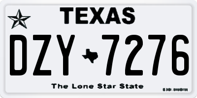 TX license plate DZY7276