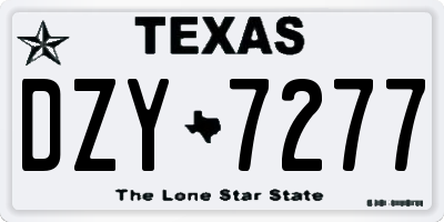 TX license plate DZY7277