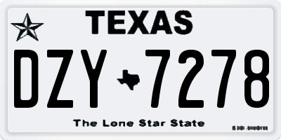 TX license plate DZY7278