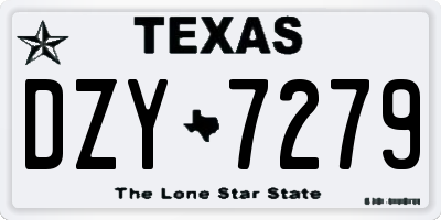 TX license plate DZY7279