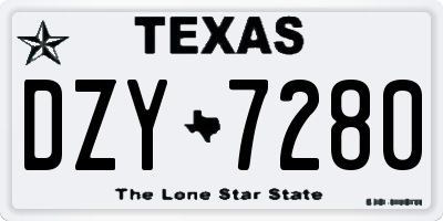 TX license plate DZY7280