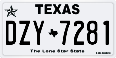 TX license plate DZY7281