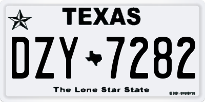 TX license plate DZY7282