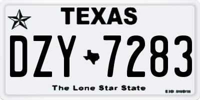 TX license plate DZY7283