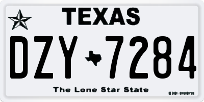 TX license plate DZY7284