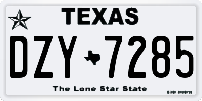 TX license plate DZY7285