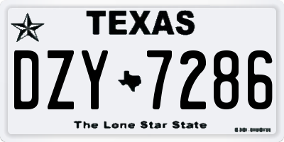 TX license plate DZY7286