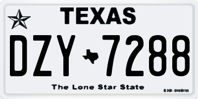 TX license plate DZY7288