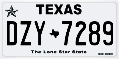 TX license plate DZY7289