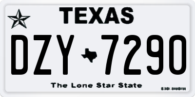 TX license plate DZY7290