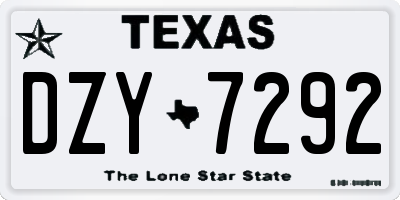 TX license plate DZY7292