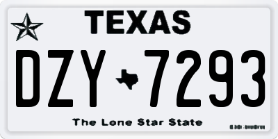 TX license plate DZY7293