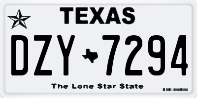 TX license plate DZY7294