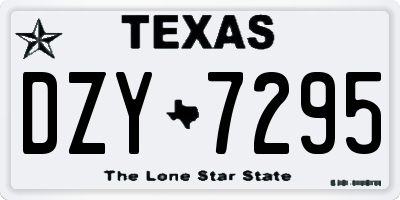 TX license plate DZY7295