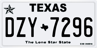 TX license plate DZY7296