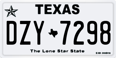 TX license plate DZY7298