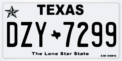 TX license plate DZY7299