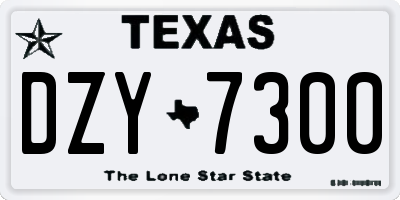 TX license plate DZY7300