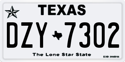 TX license plate DZY7302