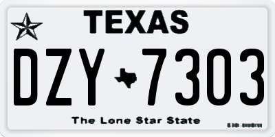 TX license plate DZY7303