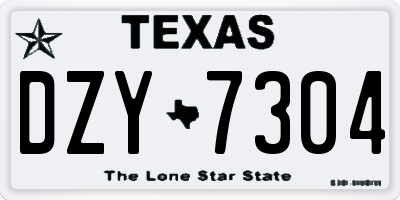 TX license plate DZY7304