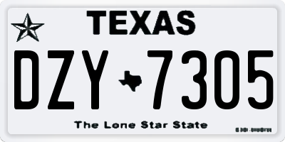 TX license plate DZY7305