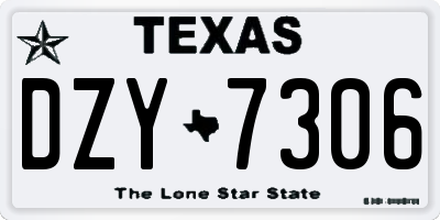 TX license plate DZY7306