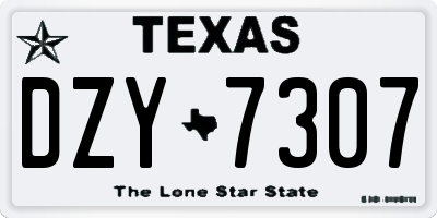 TX license plate DZY7307