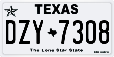 TX license plate DZY7308