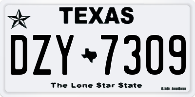 TX license plate DZY7309