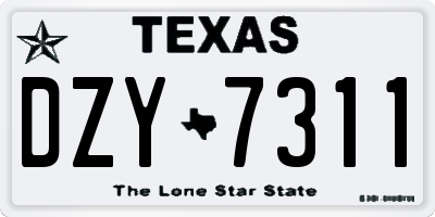 TX license plate DZY7311