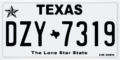 TX license plate DZY7319