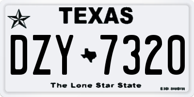 TX license plate DZY7320