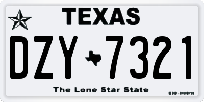 TX license plate DZY7321