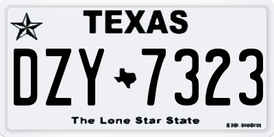 TX license plate DZY7323