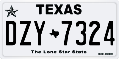 TX license plate DZY7324