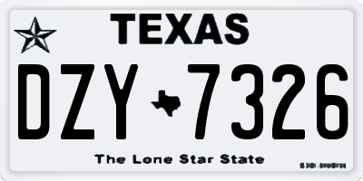 TX license plate DZY7326