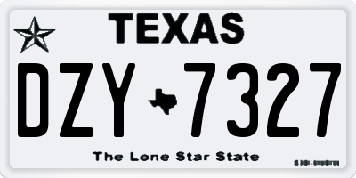 TX license plate DZY7327