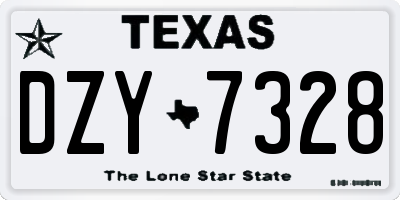 TX license plate DZY7328