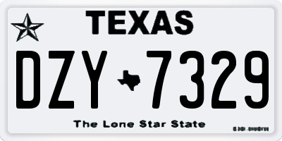 TX license plate DZY7329