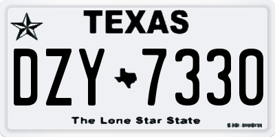 TX license plate DZY7330