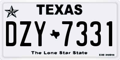 TX license plate DZY7331