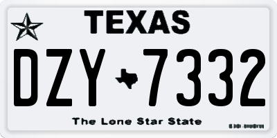 TX license plate DZY7332