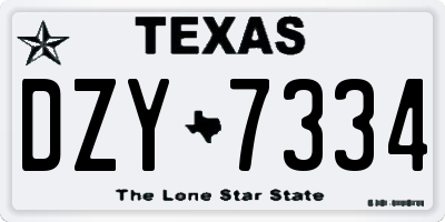 TX license plate DZY7334