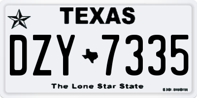 TX license plate DZY7335