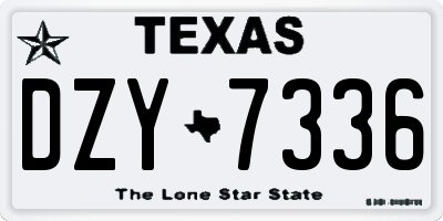 TX license plate DZY7336