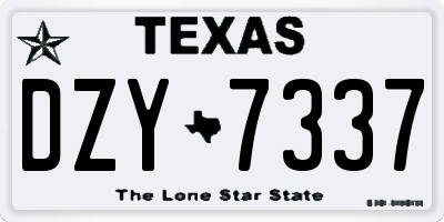 TX license plate DZY7337