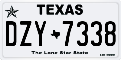 TX license plate DZY7338