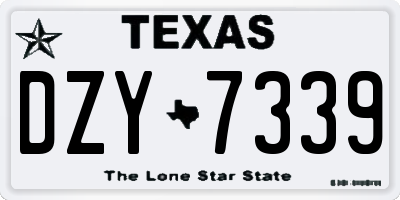 TX license plate DZY7339