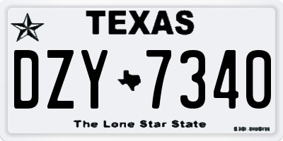 TX license plate DZY7340